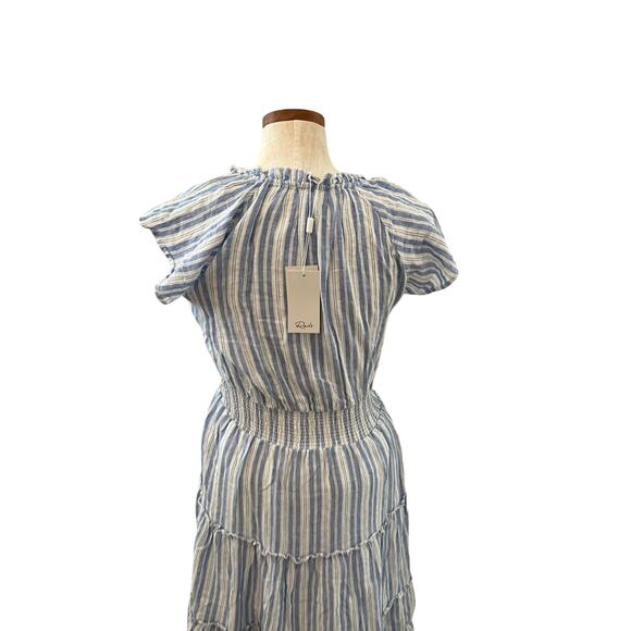 Rails Amellia New Haven Stripe Tiered Linen Blend Dress S - Picture 6 of 10